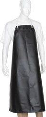 Ansell - 35" Wide x 45" Long x 17 mil Thick Chemical Resistant Bib Apron - Nitrile Blend, Black, Resists Chemicals, Oils - Exact Tooling