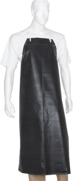 Ansell - 35" Wide x 45" Long x 16 mil Thick Chemical Resistant Bib Apron - Neoprene, Black, Resists Chemicals, Oils - Exact Tooling