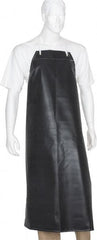 Ansell - 35" Wide x 45" Long x 16 mil Thick Chemical Resistant Bib Apron - Neoprene, Black, Resists Chemicals, Oils - Exact Tooling