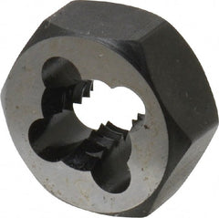 Cle-Line - 5/16-18 UNC Thread, 11/16" Hex, Hex Rethreading Die - Carbon Steel, 5/16" Thick, Series 0650 - Exact Tooling