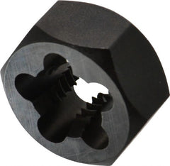 Cle-Line - 5/8-11 UNC Thread, 1-1/4" Hex, Hex Rethreading Die - Carbon Steel, 5/8" Thick, Series 0650 - Exact Tooling