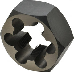 Cle-Line - 1-1/4 - 12 UNF Thread, 2-3/16" Hex, Hex Rethreading Die - Carbon Steel, 1" Thick, Series 0650 - Exact Tooling