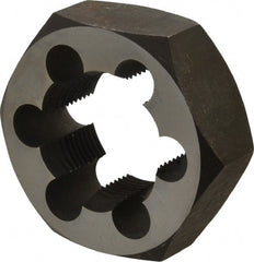 Cle-Line - 1-1/2 - 12 UNF Thread, 2-9/16" Hex, Hex Rethreading Die - Carbon Steel, 1" Thick, Series 0650 - Exact Tooling