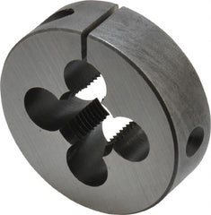 Cle-Line - 5/8-18 UNF Thread, 2" Outside Diam Carbon Steel Round Die - 5/8" Thick, Right Hand Thread, Adjustable - Exact Tooling