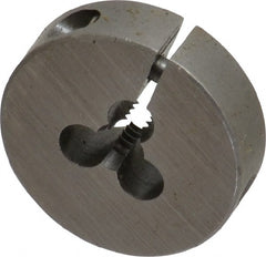 Cle-Line - #6-32 UNC Thread, 13/16" Outside Diam Carbon Steel Round Die - 1/4" Thick, Right Hand Thread, Adjustable - Exact Tooling