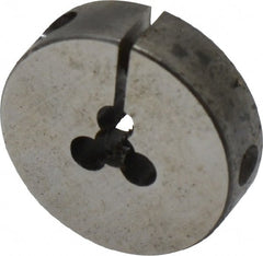 Cle-Line - #4-40 UNC Thread, 13/16" Outside Diam Carbon Steel Round Die - 1/4" Thick, Right Hand Thread, Adjustable - Exact Tooling