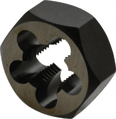 Cle-Line - 9/16-18 UNF Thread, 1-1/16" Hex, Hex Rethreading Die - Carbon Steel, 1/2" Thick, Series 0650 - Exact Tooling