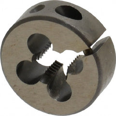 Cle-Line - 5/16-24 UNF Thread, 1" Outside Diam Carbon Steel Round Die - 3/8" Thick, Right Hand Thread, Adjustable - Exact Tooling