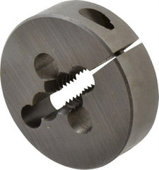 Cle-Line - 5/8-11 UNC Thread, 2-1/2" Outside Diam Carbon Steel Round Die - 3/4" Thick, Right Hand Thread, Adjustable - Exact Tooling