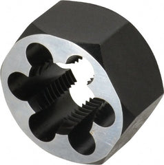 Cle-Line - 1-12 UNF Thread, 1-13/16" Hex, Hex Rethreading Die - Carbon Steel, 1" Thick, Series 0650 - Exact Tooling