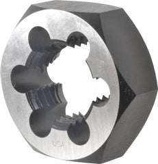 Cle-Line - 1-1/2 - 6 UNC Thread, 2-9/16" Hex, Hex Rethreading Die - Carbon Steel, 1" Thick, Series 0650 - Exact Tooling