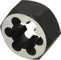 Cle-Line - 3/4-16 UNF Thread, 1-7/16" Hex, Hex Rethreading Die - Carbon Steel, 3/4" Thick, Series 0650 - Exact Tooling