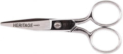 Heritage Cutlery - 1-3/4" LOC, 4-1/8" OAL Chrome Plated Standard Scissors/Shears - Right Hand, Steel Straight Handle, For Crafts - Exact Tooling