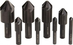 Hertel - 8 Piece, 1/4 to 1" Head Diam, 82° Included Angle, Countersink Set - Exact Tooling