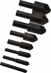 Hertel - 8 Piece, 1/4 to 1" Head Diam, 90° Included Angle, Countersink Set - Exact Tooling