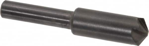 Hertel - 3/8" Head Diam, 1/4" Shank Diam, 4 Flute 120° High Speed Steel Countersink - 1-3/4" OAL, Straight Shank - Exact Tooling
