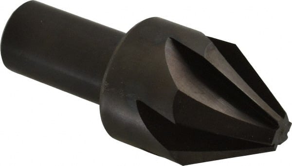Hertel - 1-1/4" Head Diam, 3/4" Shank Diam, 6 Flute 60° High Speed Steel Countersink - Exact Tooling