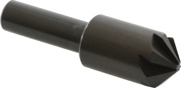 Hertel - 5/8" Head Diam, 3/8" Shank Diam, 6 Flute 100° High Speed Steel Countersink - Exact Tooling