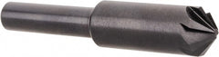 Hertel - 3/8" Head Diam, 1/4" Shank Diam, 6 Flute 100° High Speed Steel Countersink - 2" OAL, Straight Shank - Exact Tooling