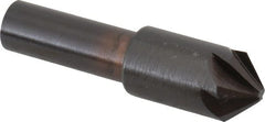 Hertel - 1/2" Head Diam, 3/8" Shank Diam, 6 Flute 90° High Speed Steel Countersink - Exact Tooling