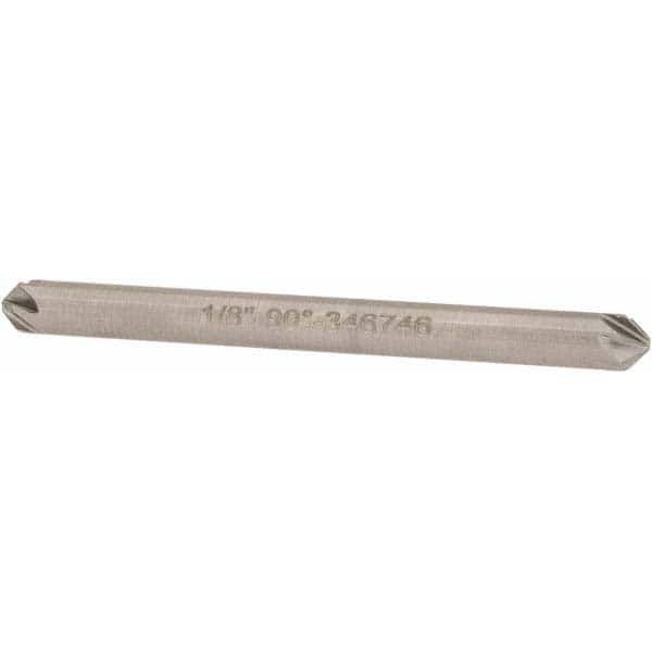 Hertel - 1/8" Head Diam, 1/8" Shank Diam, 6 Flute 90° High Speed Steel Countersink - Exact Tooling