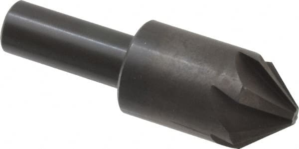 Hertel - 7/8" Head Diam, 1/2" Shank Diam, 6 Flute 82° High Speed Steel Countersink - Exact Tooling