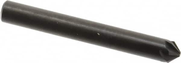 Hertel - 1/4" Head Diam, 1/4" Shank Diam, 6 Flute 90° High Speed Steel Countersink - Exact Tooling