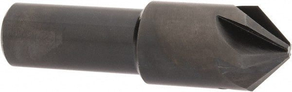 Hertel - 5/8" Head Diam, 1/2" Shank Diam, 6 Flute 90° High Speed Steel Countersink - Exact Tooling