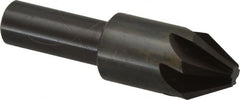 Hertel - 3/4" Head Diam, 1/2" Shank Diam, 6 Flute 60° High Speed Steel Countersink - Exact Tooling