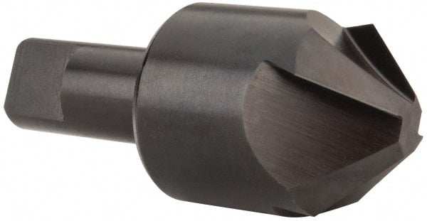 Hertel - 1-1/2" Head Diam, 3/4" Shank Diam, 4 Flute 90° High Speed Steel Countersink - 3-1/2" OAL, Straight Shank - Exact Tooling