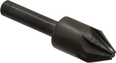 Hertel - 1/2" Head Diam, 1/4" Shank Diam, 6 Flute 60° High Speed Steel Countersink - 2" OAL, Straight Shank - Exact Tooling