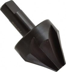Hertel - 2" Head Diam, 1" Shank Diam, 6 Flute 60° High Speed Steel Countersink - Exact Tooling