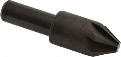 Hertel - 3/4" Head Diam, 1/2" Shank Diam, 6 Flute 60° High Speed Steel Countersink - Exact Tooling