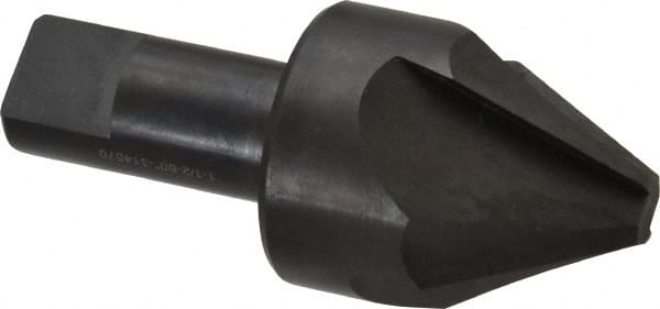 Hertel - 1-1/2" Head Diam, 3/4" Shank Diam, 4 Flute 60° High Speed Steel Countersink - Exact Tooling