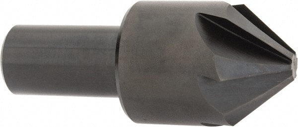 Hertel - 1-1/4" Head Diam, 3/4" Shank Diam, 6 Flute 82° High Speed Steel Countersink - Exact Tooling