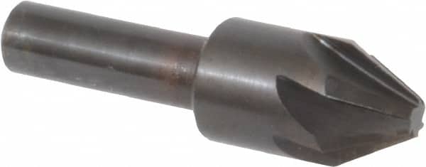 Hertel - 5/8" Head Diam, 3/8" Shank Diam, 6 Flute 60° High Speed Steel Countersink - Exact Tooling
