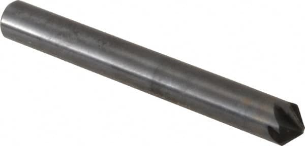 Hertel - 1/4" Head Diam, 1/4" Shank Diam, 6 Flute 100° High Speed Steel Countersink - Exact Tooling