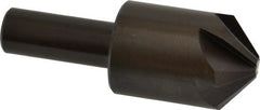 Hertel - 1" Head Diam, 1/2" Shank Diam, 6 Flute 100° High Speed Steel Countersink - 2-3/4" OAL, Straight Shank - Exact Tooling