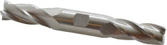 Hertel - 20mm, 1-7/8" LOC, 7/8" Shank Diam, 6-1/8" OAL, 4 Flute, High Speed Steel Square End Mill - Double End, Uncoated - Exact Tooling