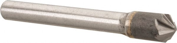 Hertel - 5/16" Head Diam, 1/4" Shank Diam, 6 Flute 100° Solid Carbide Countersink - Exact Tooling