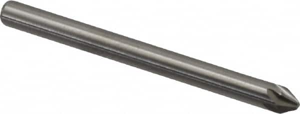 Hertel - 1/8" Head Diam, 1/8" Shank Diam, 6 Flute 60° Solid Carbide Countersink - Exact Tooling