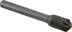 Hertel - 3/8" Head Diam, 1/4" Shank Diam, 6 Flute 100° Solid Carbide Countersink - 2-1/4" OAL, Straight Shank - Exact Tooling