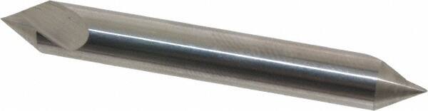Hertel - 1/4" Head Diam, 1/4" Shank Diam, 1 Flute 60° Solid Carbide Countersink - 2" OAL, Straight Shank - Exact Tooling
