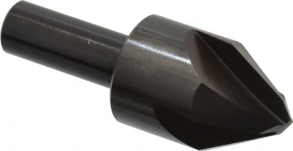 Hertel - 1" Head Diam, 1/2" Shank Diam, 4 Flute 60° High Speed Steel Countersink - Exact Tooling