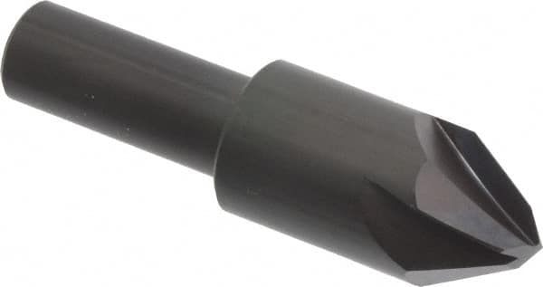 Hertel - 3/4" Head Diam, 1/2" Shank Diam, 4 Flute 60° High Speed Steel Countersink - Exact Tooling