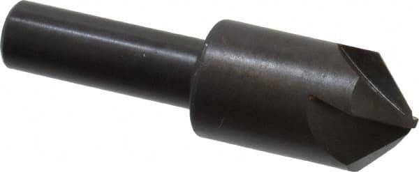 Hertel - 5/8" Head Diam, 3/8" Shank Diam, 4 Flute 90° High Speed Steel Countersink - 2-1/8" OAL, Straight Shank - Exact Tooling
