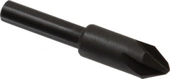 Hertel - 3/8" Head Diam, 1/4" Shank Diam, 4 Flute 60° High Speed Steel Countersink - 1-3/4" OAL, Straight Shank - Exact Tooling