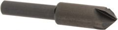 Hertel - 3/8" Head Diam, 1/4" Shank Diam, 4 Flute 82° High Speed Steel Countersink - 1-3/4" OAL, Straight Shank - Exact Tooling