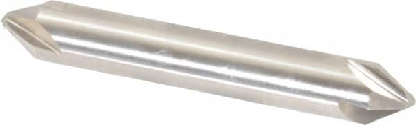 Hertel - 3/8" Head Diam, 3/8" Shank Diam, 4 Flute 60° High Speed Steel Countersink - 2-1/2" OAL, Straight Shank - Exact Tooling
