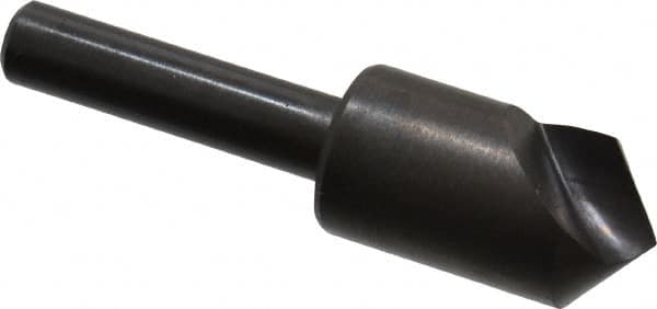 Hertel - 1/2" Head Diam, 1/4" Shank Diam, 1 Flute 100° High Speed Steel Countersink - Exact Tooling